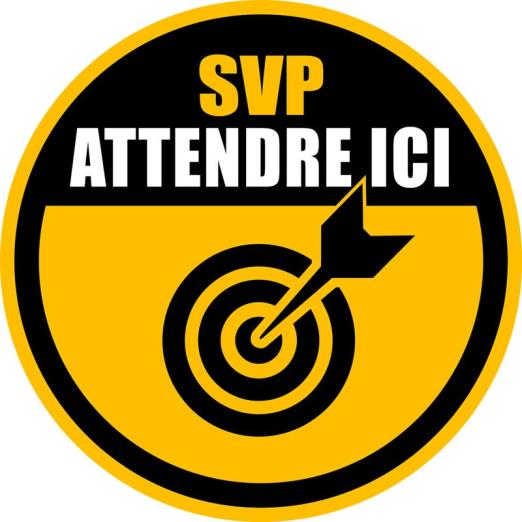 Pictogramme adhésif au sol : Attendre ici - BOPLAN
