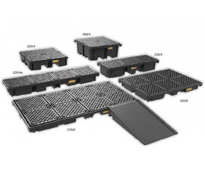 Bacs de rétention pour fûts PE "proportionnels"
