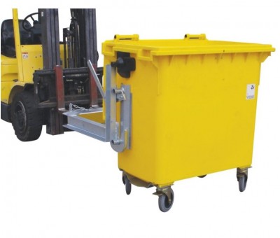 Palonnier renverse conteneur roulant et tourillons