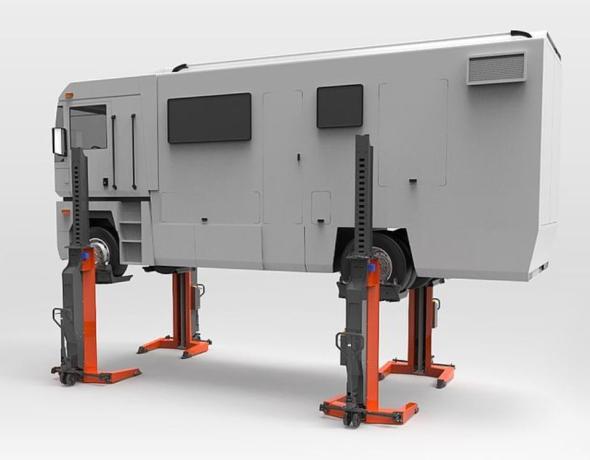 Colonnes mobiles pour levage de camping car