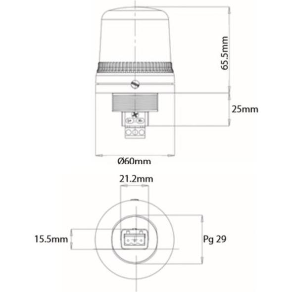 Devis Voyant de signalisation LED fixe encastrable IP65 O100L