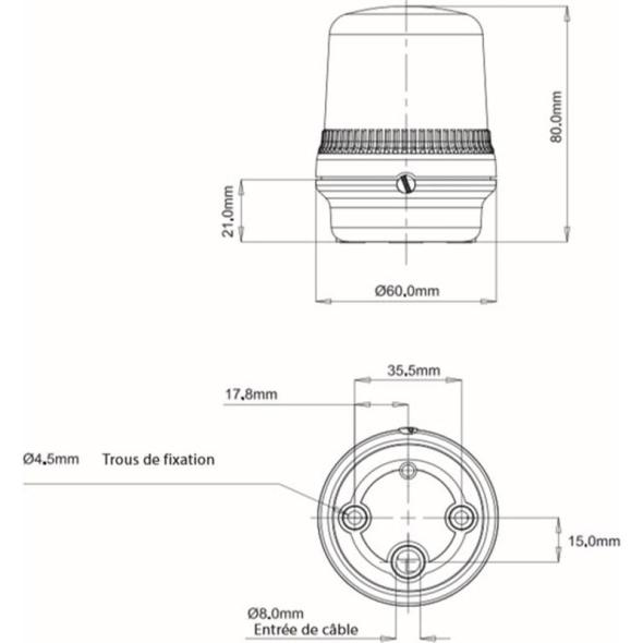 Devis Voyant flash compact Xenon 1J IP65 80xø60mm O200F
