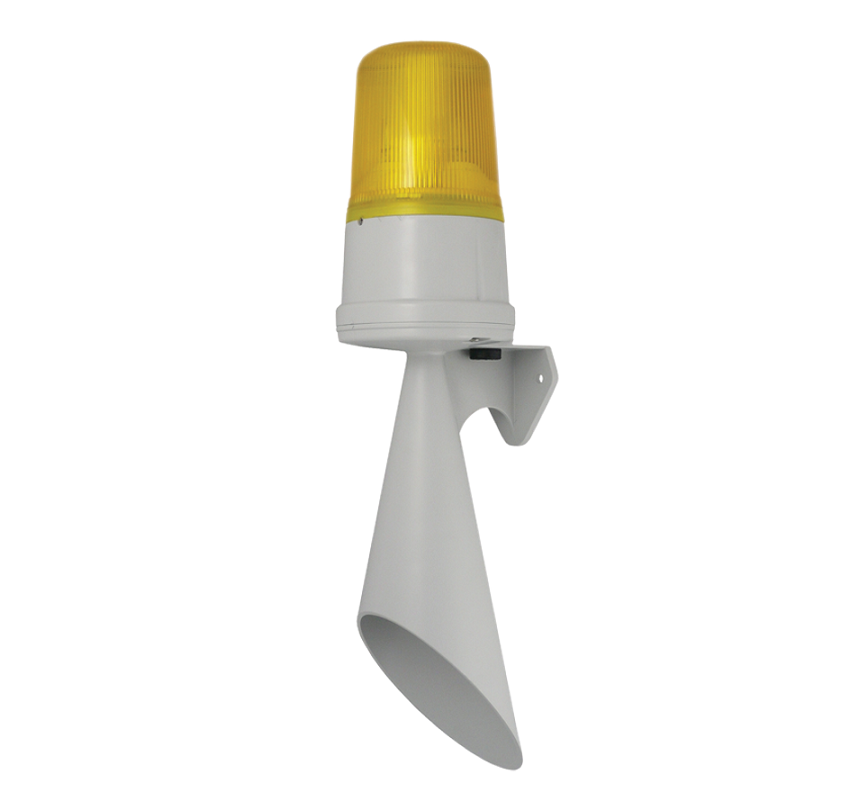 Avertisseur trompe 110dB avec feu tournant IP65 sur équerre F110TR