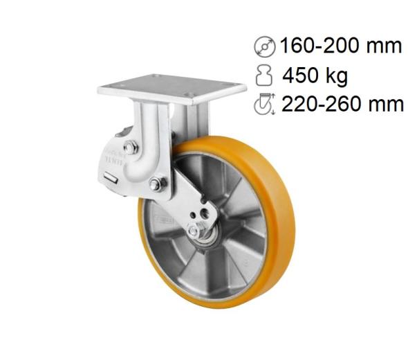 Roulettes polyuréthane à suspension pour chariot industriel Kappa Flex + Novatech 450 kg