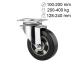 Roulette caoutchouc élastique 200 - 400 kg pour chariot verrier et industriel Alpha + Elastech