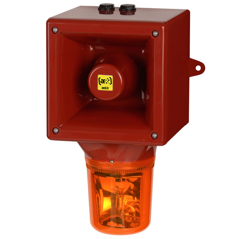 Combiné alarme et feu tournant 120 à 124dB OPTASON® 64 sons - IP65 - ae&t