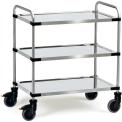 Chariot inox 3 plateaux acier et chrome 150 kg