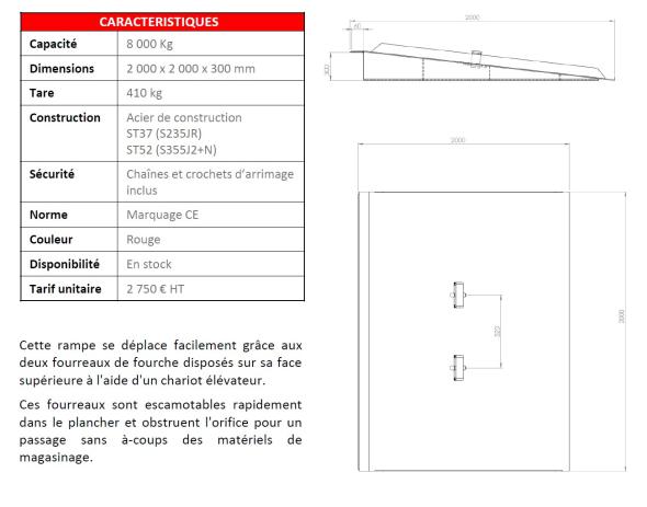 Prix Rampe d'accès pour bennes posées au sol AZ RAMP HCNN-08