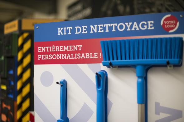 Vente Poste de propreté 5S fixe, sur roulettes ou mural - Kit entretien d'atelier (FACTOPSIS)