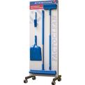Poste de propreté 5S fixe, sur roulettes ou mural - Kit entretien d'atelier